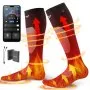 VEVOR Beheizte Socken Unisex, 5000 mAh Akkubetrieben, Wiederaufladbare Heizsocken mit 4 Heizstufen, Fußwärmer mit APP-Steuerung, Ideal für Outdoor, Camping, Wandern, Größe L