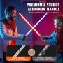 VEVOR Lichtschwert Duell-Lichtschwert 1117,6 mm mit 12 RGB-Farben & FX-Sound & realistischem Griff, wiederaufladbares Leuchtschwert für Erwachsene Weihnachtstag Halloween-Cosplay Geburtstag