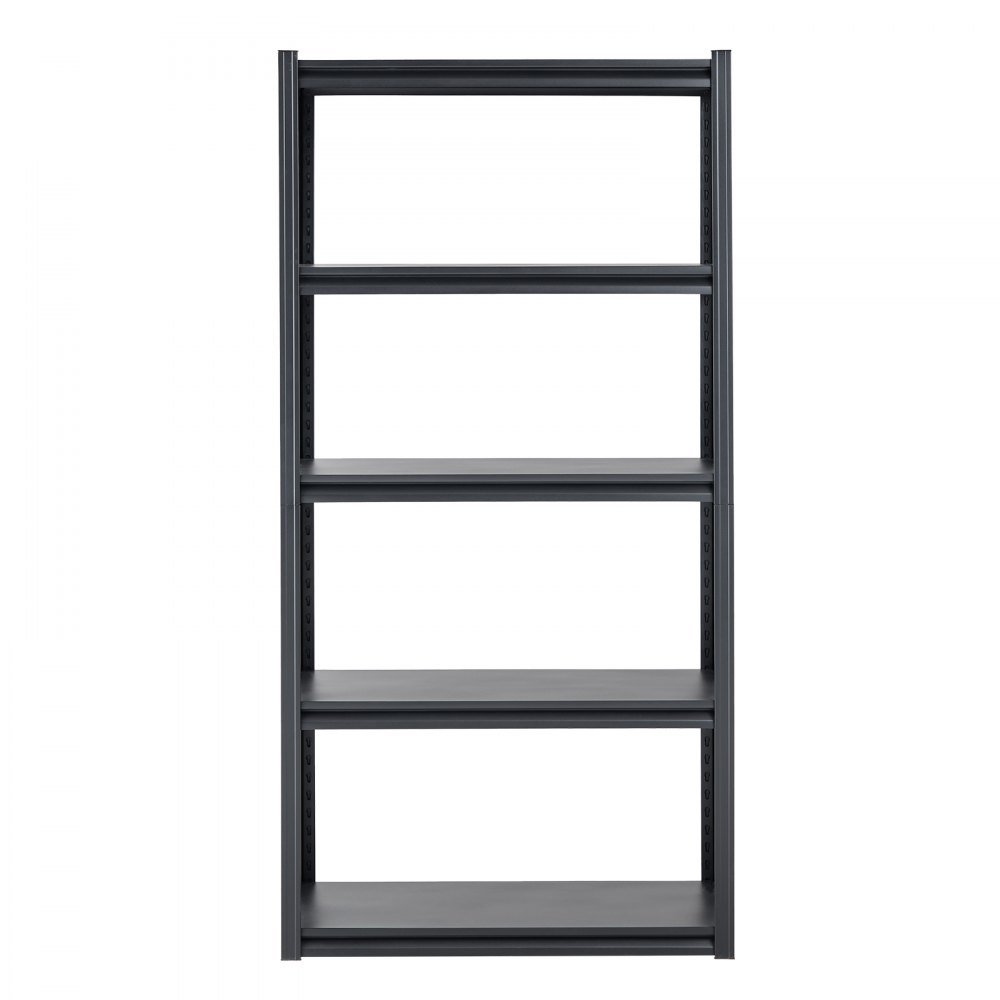 VEVOR Lagerregal, 907 kg, Steckregal, Kellerregal, robustes verstellbares Metall-Garagenregal, 5 Ebenen, 457,2x914,4x1828,8 mm, Regal für Küche, Werkstatt, Keller, Lager, schwarz