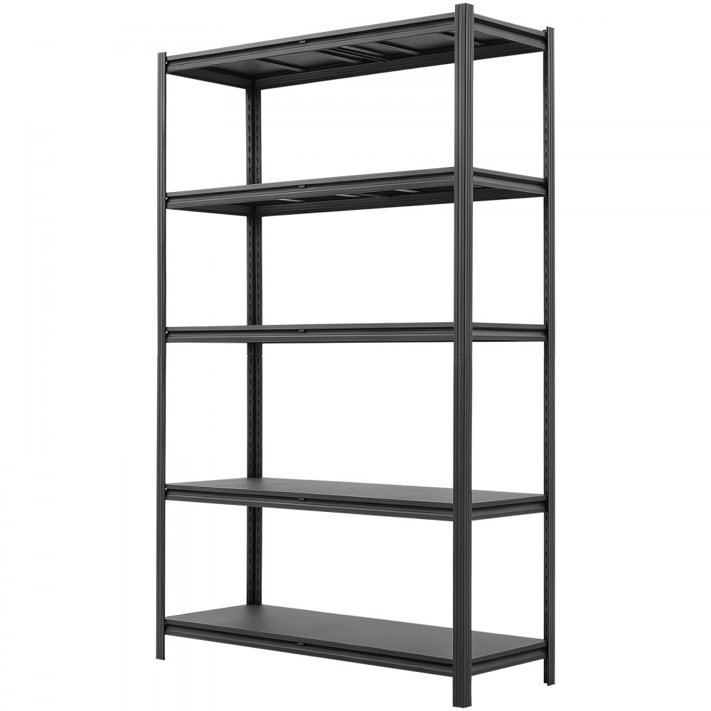 VEVOR Schwerlastregal 1230x465x1962mm, 1360,8kg Belastbares Lagerregal mit Stahlgestell & 5 Verstellbaren Ablagen, Teilbares Steckregal als Werkbank, Flexibles Metallregal für Keller Garage Werkstatt