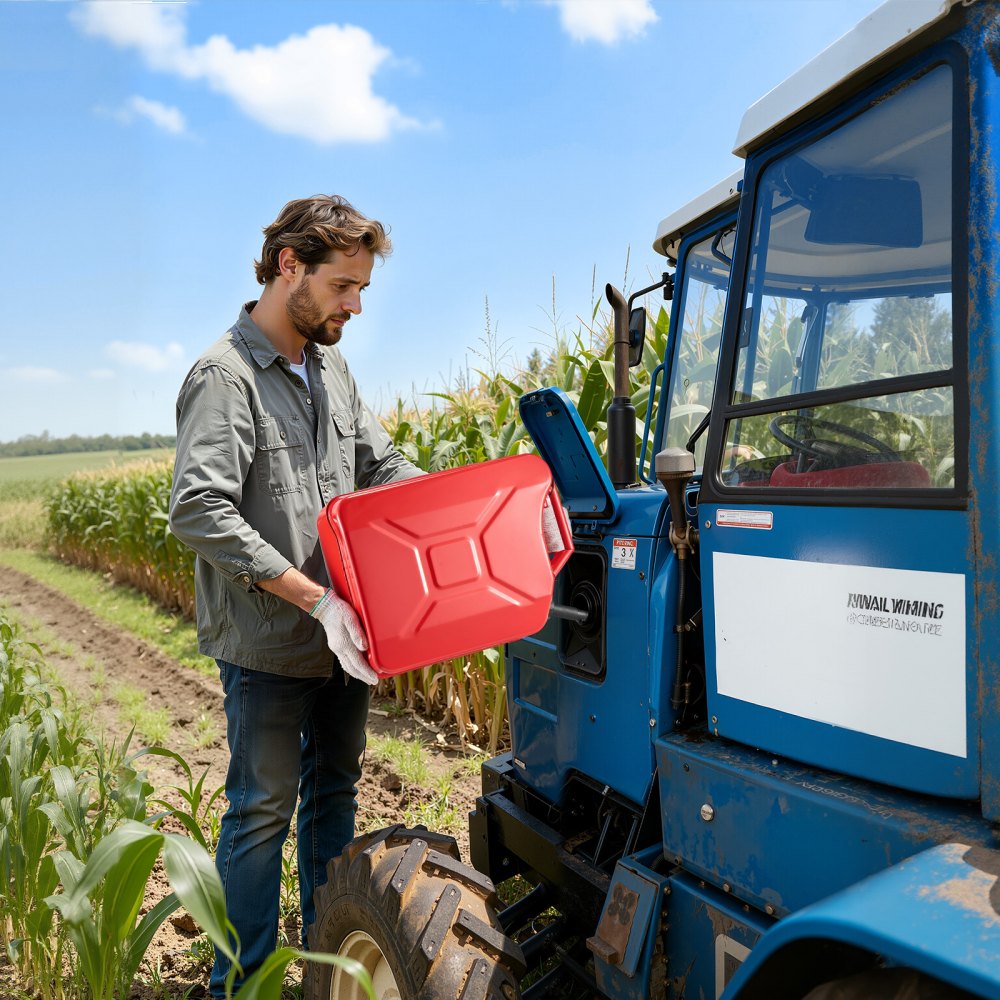 VEVOR Kraftstoffkanister, 20 L, Benzinkanister mit Ausguss & Komfortgriff, 6 L/min Durchflussrate, auslaufsicherer & korrosionsbeständiger Metall-Benzintank für Autos, Motorräder, ATVs & UTVs, rot