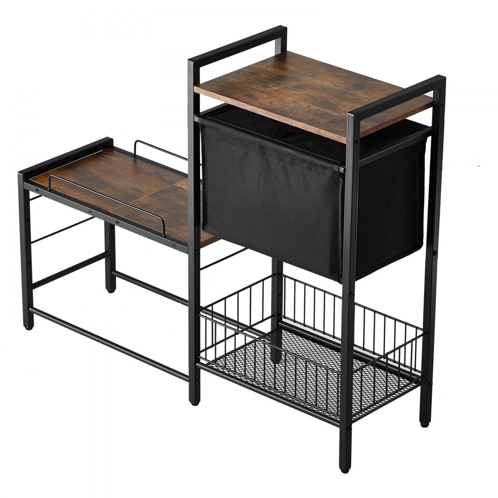 VEVOR Futterstation 92 x 27 x 75cm, erhöhte Hundenäpfe, erhöhter Ständer für Hundenapf, Fressnapf, Hundenapfständer, Napfhalter mit Ablageflächen, Hundebar für große, mittelgroße & kleine Hunde