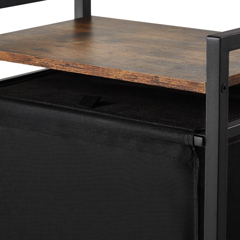 VEVOR Futterstation 92 x 27 x 75cm, erhöhte Hundenäpfe, erhöhter Ständer für Hundenapf, Fressnapf, Hundenapfständer, Napfhalter mit Ablageflächen, Hundebar für große, mittelgroße & kleine Hunde