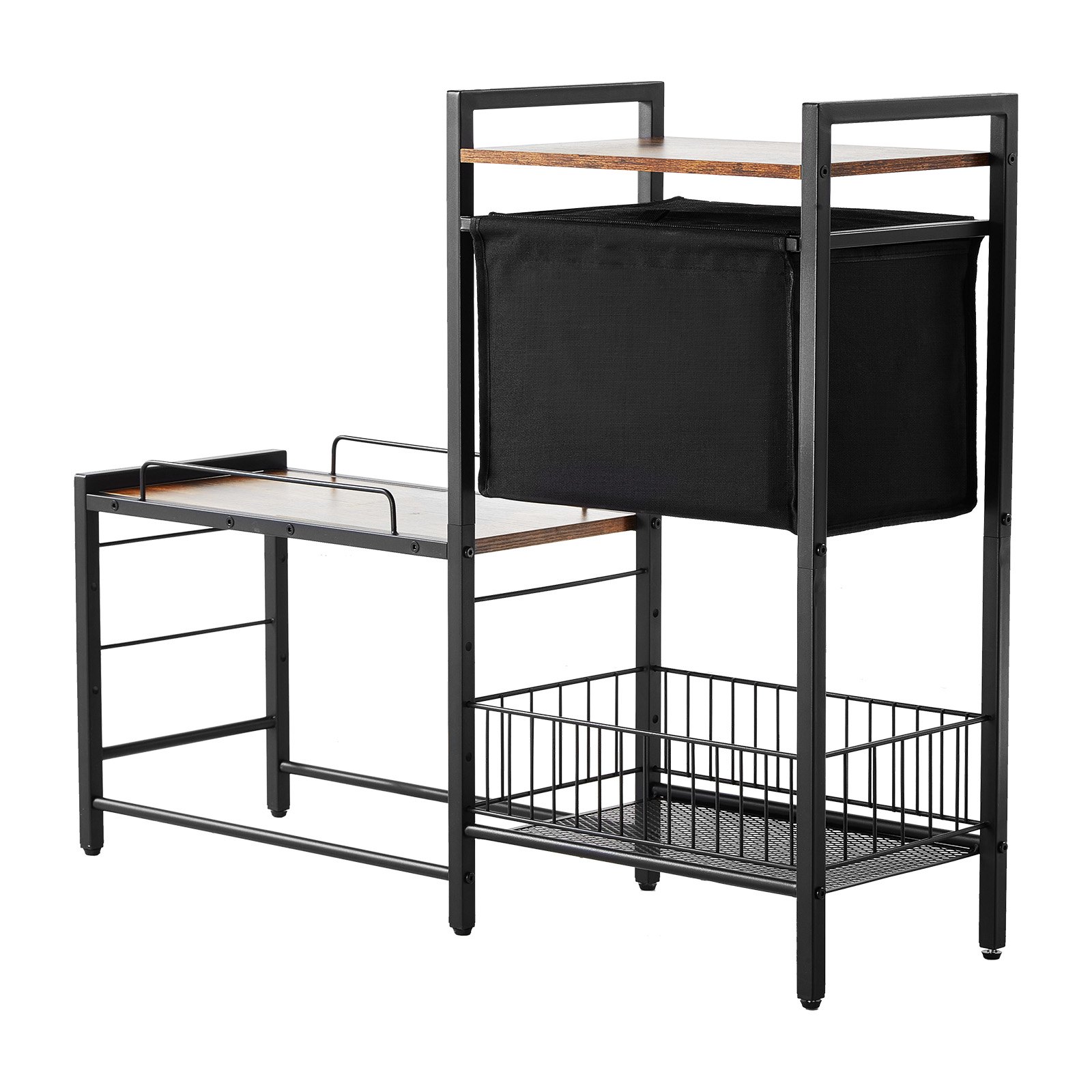 VEVOR Futterstation 92 x 27 x 75cm, erhöhte Hundenäpfe, erhöhter Ständer für Hundenapf, Fressnapf, Hundenapfständer, Napfhalter mit Ablageflächen, Hundebar für große, mittelgroße & kleine Hunde