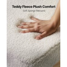 VEVOR moderner Esszimmerstuhl (2 Stk.) Sherpa-Beistellstuhl (136 kg belastbar) für Esstische, platzsparender Küchentischstuhl mit geschwungener Rückenlehne & schwarzen Metallbeinen, weiß Cafeteria