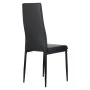 VEVOR Modern Dining Room Accent Chairs Set of 4, Upholstered Leather Side Chair for Dining Tables, Space-Saving Kitchen Table Chair with Thick Cushions and Metal Legs, Black