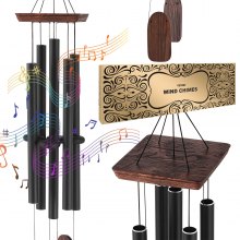 VEVOR Windspiele Klangspiel Glockenspiel D-Dur 1220x190x190mm Hängedeko Schwarz