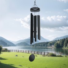 VEVOR Windspiele Klangspiel Glockenspiel mit A-Dur 1473xØ230mm Hängedeko Schwarz