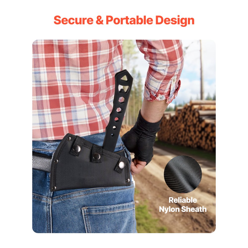 VEVOR Throwing Axes and Tomahawks 3-Piece Ax Throwing Hatchet Set, Multifunctional Handle with Wrench & Bottle Opener, Stainless Steel, with Black Nylon Sheath, for Leisure, Competition, and Camping Equipment