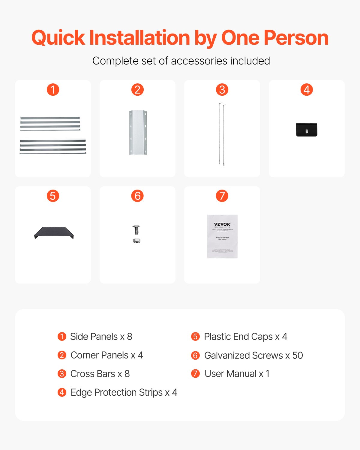 VEVOR Hochbeet aus Metall, 3605x1205x285mm, verzinkter Pflanzkasten für den Außenbereich, mit offenem Boden, großes Gemüsebeet für den Anbau von Gemüse, Blumen, Kräutern und Sukkulenten, Silber
