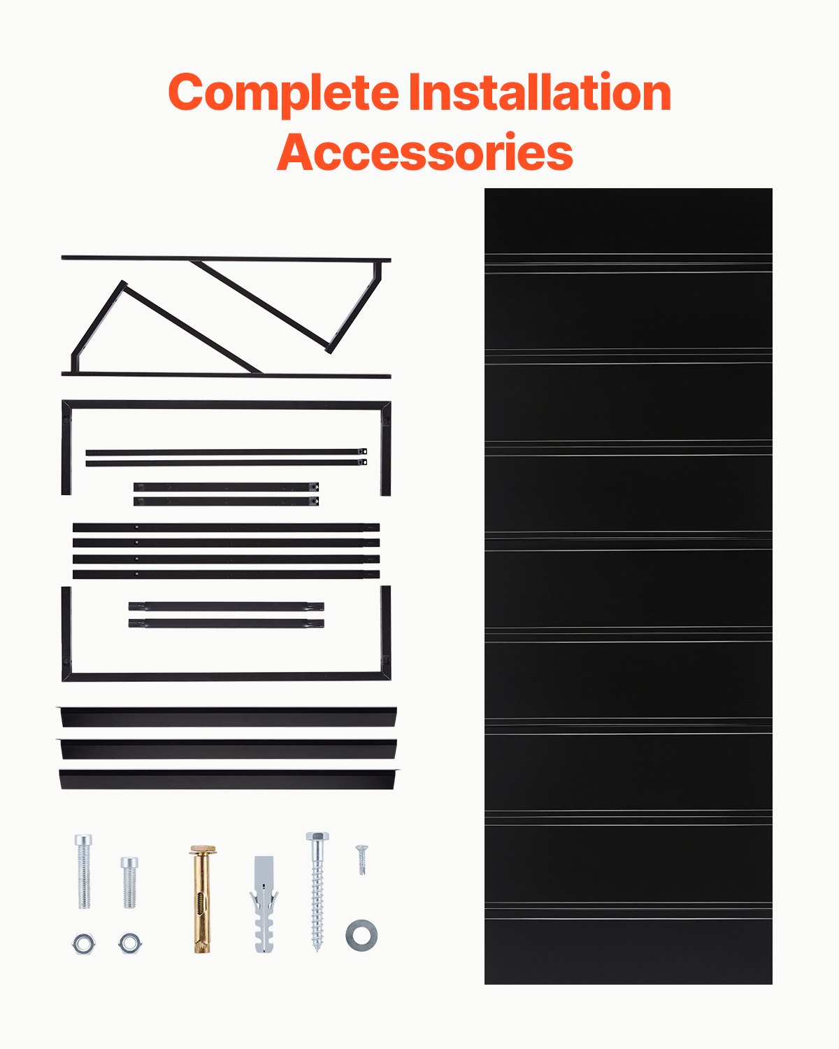 VEVOR Fenstermarkise 264x91x61 cm, Türvordach, stabile Markisen mit dreieckigem Stahlrahmen für Türen, Außenschutz vor Regen, Schnee & Sonnenlicht für Türeingänge, Fenster, Veranden, Balkone