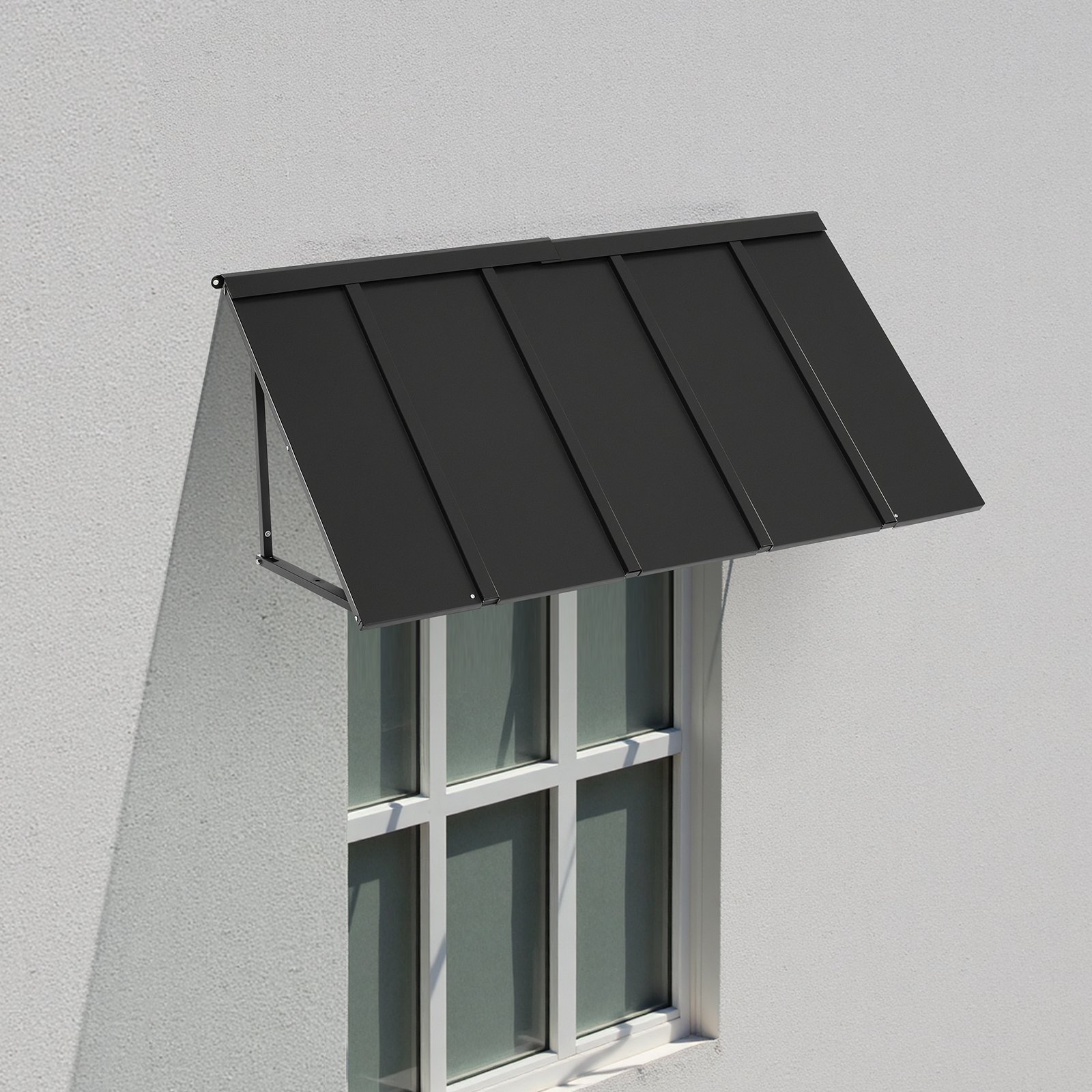 VEVOR Fenstermarkise 143x61x61 cm, Türvordach, stabile Markisen mit dreieckigem Stahlrahmen für Türen, Außenregen und Schnee, Sonnenschutz für Türeingänge, Fenster, Veranden, Balkone