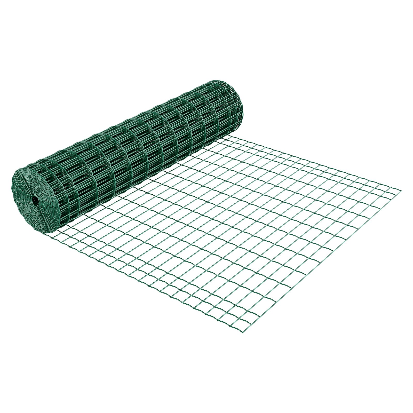 VEVOR Gartenzaun, 1,2 x 25 m, Maschendraht-Zaun 2,1 mm, verzinkter Stahldraht, geeignet für Rinder, Schweine & Schafe, vinylbeschichteter Gitterzaun für Tiergehege, Käfige & Gärten, Grün.