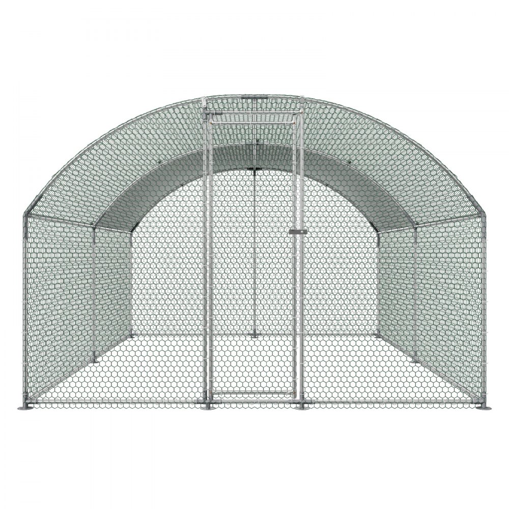 VEVOR Hühnerstall, 3x4x2 m, begehbarer Hühnerauslauf mit Abdeckung, Hühnerhaus mit Doppeldach & Sicherheitsschloss, Enten- & Kaninchenkäfig, Geflügelgehege für Hinterhof, Bauernhof, Hof