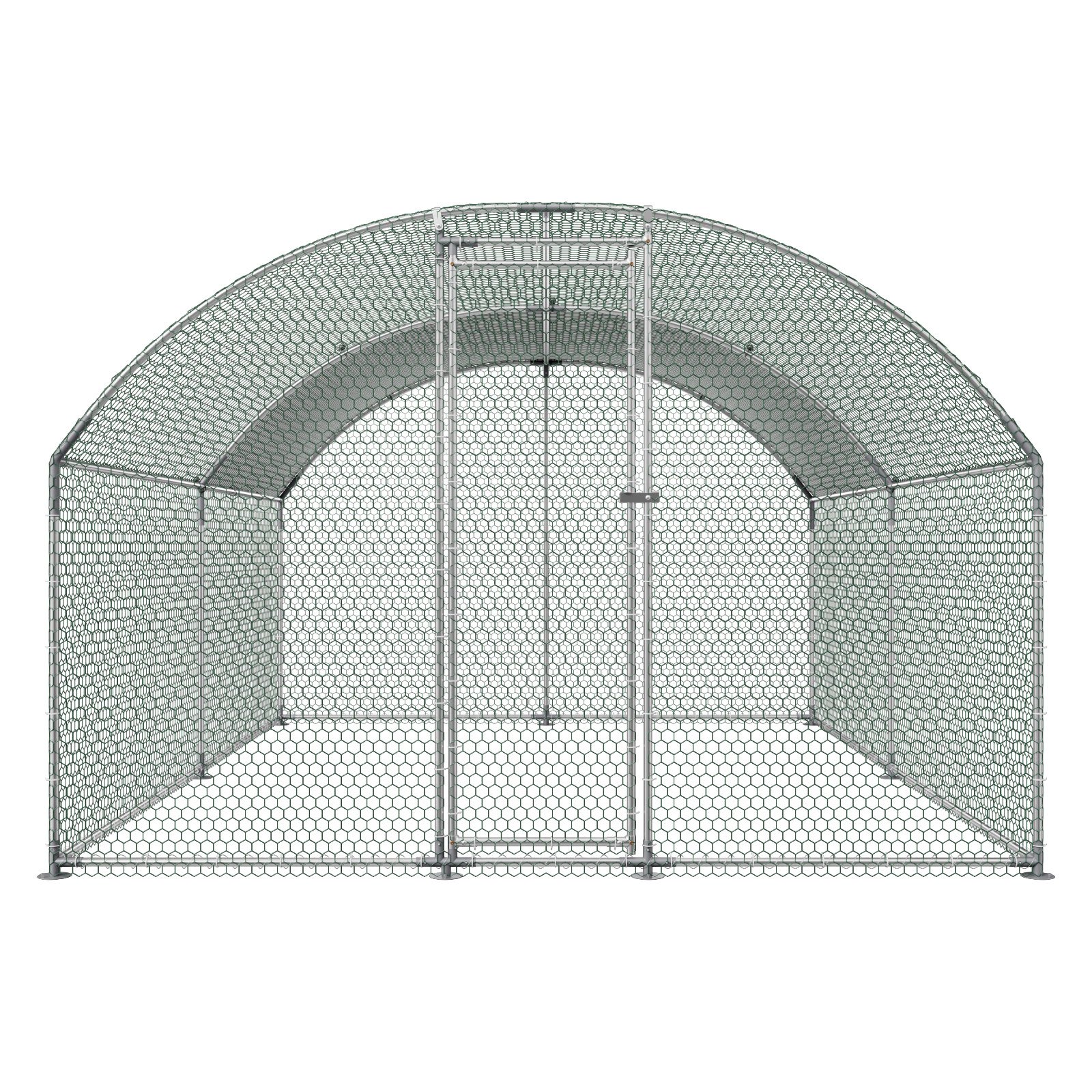 VEVOR Hühnerstall, 3x4x2 m, begehbarer Hühnerauslauf mit Abdeckung, Hühnerhaus mit Doppeldach & Sicherheitsschloss, Enten- & Kaninchenkäfig, Geflügelgehege für Hinterhof, Bauernhof, Hof
