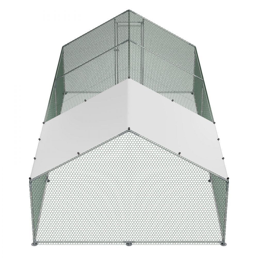 VEVOR Metal Chicken Coop, 3x6x2 m, Walk-in Chicken Run with Cover, Chicken House with Tower Roof & Security Lock, Duck & Rabbit Cage, Poultry Enclosure for Backyard, Farm, Yard