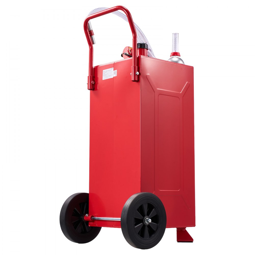 VEVOR 113,6L Kraftstofftrolley Mobile Tankanlage mit 12V Elektropumpe Rot, Tragbarer Kraftstoffkanister für Auto Rasenmäher Boot, Mit 2 Rollen & Ölstandsanzeige, Für Benzin & Diesel, Kohlenstoffstahl