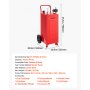 VEVOR 113,6L Kraftstofftrolley Mobile Tankanlage mit 12V Elektropumpe Rot, Tragbarer Kraftstoffkanister für Auto Rasenmäher Boot, Mit 2 Rollen & Ölstandsanzeige, Für Benzin & Diesel, Kohlenstoffstahl