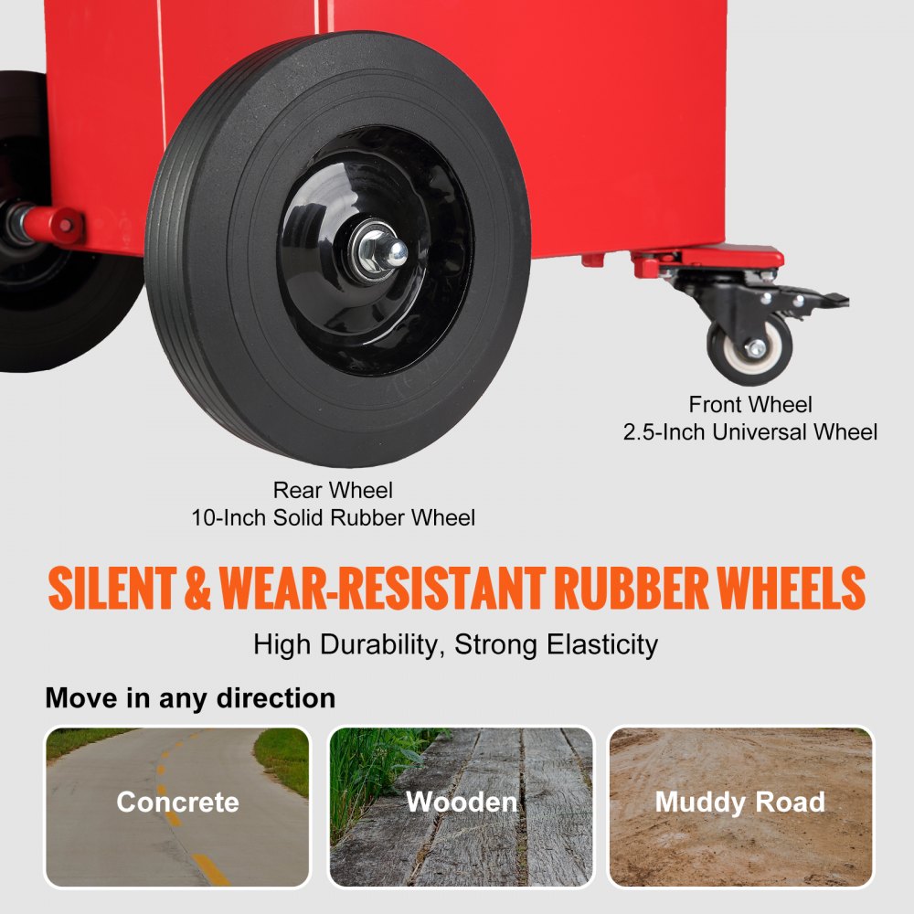 VEVOR Kraftstofftrolley 113,6L Kraftstoffkanister Benzinkanister 561x563x1179mm Gaskraftstofftankbehälter 23,5L/min Max. Durchfluss Ersatzkanister Benzintank Geeignet für Diesel Schmieröl Benzin