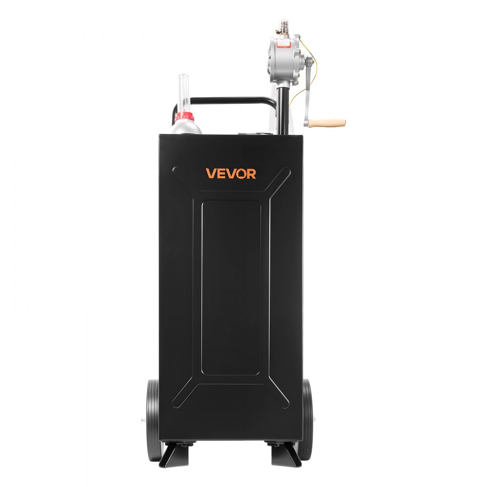 VEVOR 113,6L Kraftstofftrolley Mobile Tankanlage mit Handpumpe Schwarz, Tragbarer Kraftstofftank für Auto Rasenmäher Boot, Mit 2 Rollen & Ölstandsanzeige, Für Benzin & Diesel, Kohlenstoffstahl