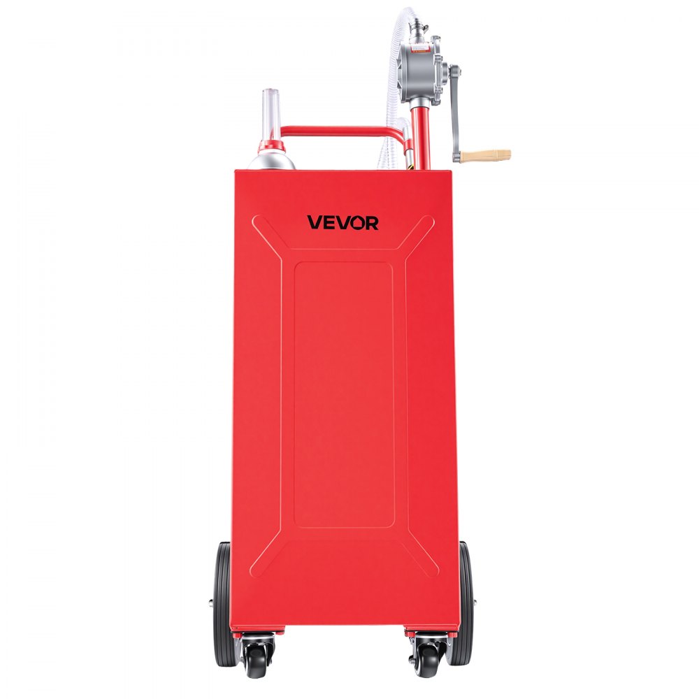 VEVOR 132,5L Kraftstofftrolley Mobile Tankanlage mit Manueller Pumpe Rot, Tragbarer Kraftstoffbehälter für Auto Rasenmäher ATV, Mit 4 Rollen & Ölstandsanzeige, Für Benzin & Diesel, Kohlenstoffstahl