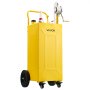 VEVOR 113,6L Kraftstofftrolley Mobile Tankanlage mit Manueller Pumpe Gelb, Tragbarer Kraftstoffkanister für Auto Rasenmäher Boot, Mit 4 Rollen & Ölstandsanzeige, Für Benzin & Diesel, Kohlenstoffstahl
