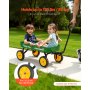 VEVOR Bollerwagen für Kinder ab 18 Monaten, 1010x480x360 mm, Transportwagen Tragkraft bis 80 kg, Handwagen mit Griff, ideal als Geburtstagsgeschenk für Gartenarbeit, Strand & Camping, Grün