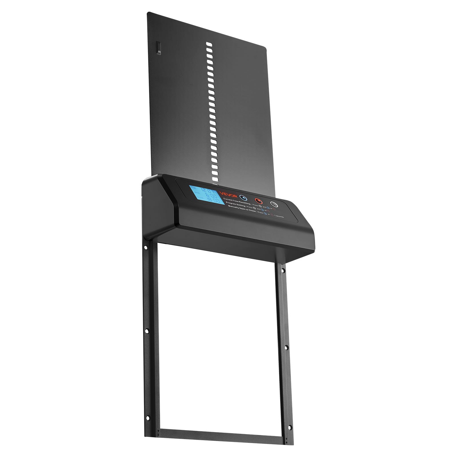 VEVOR Automatische Hühnerklappe, Hühnerstalltür mit Timer, manueller Einstellung & Einklemmschutz, Elektrischer Hühnerauslauf-Toröffner mit wasserdichter Versiegelung, Schwarz, 350x250x73 mm