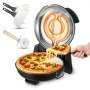 VEVOR Pizzaofen elektrischer Pizzamaker 1200 W Pizzakocher mit Cordieritstein, 5-stufige Temperaturregelung, Sichtfenster für präzises Kochen, erhitzt bis zu 420 °C, Backofen für Zuhause schwarz