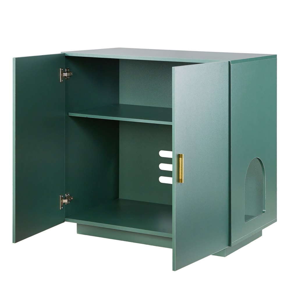 VEVOR Katzenschrank, 800x500x790 mm Katzenklo Schrank, Katzenkommode aus Holz mit Belüftungslöchern, Katzenhausmöbel mit Doppeltür, Beistelltisch, passend für die meisten Katzentoiletten