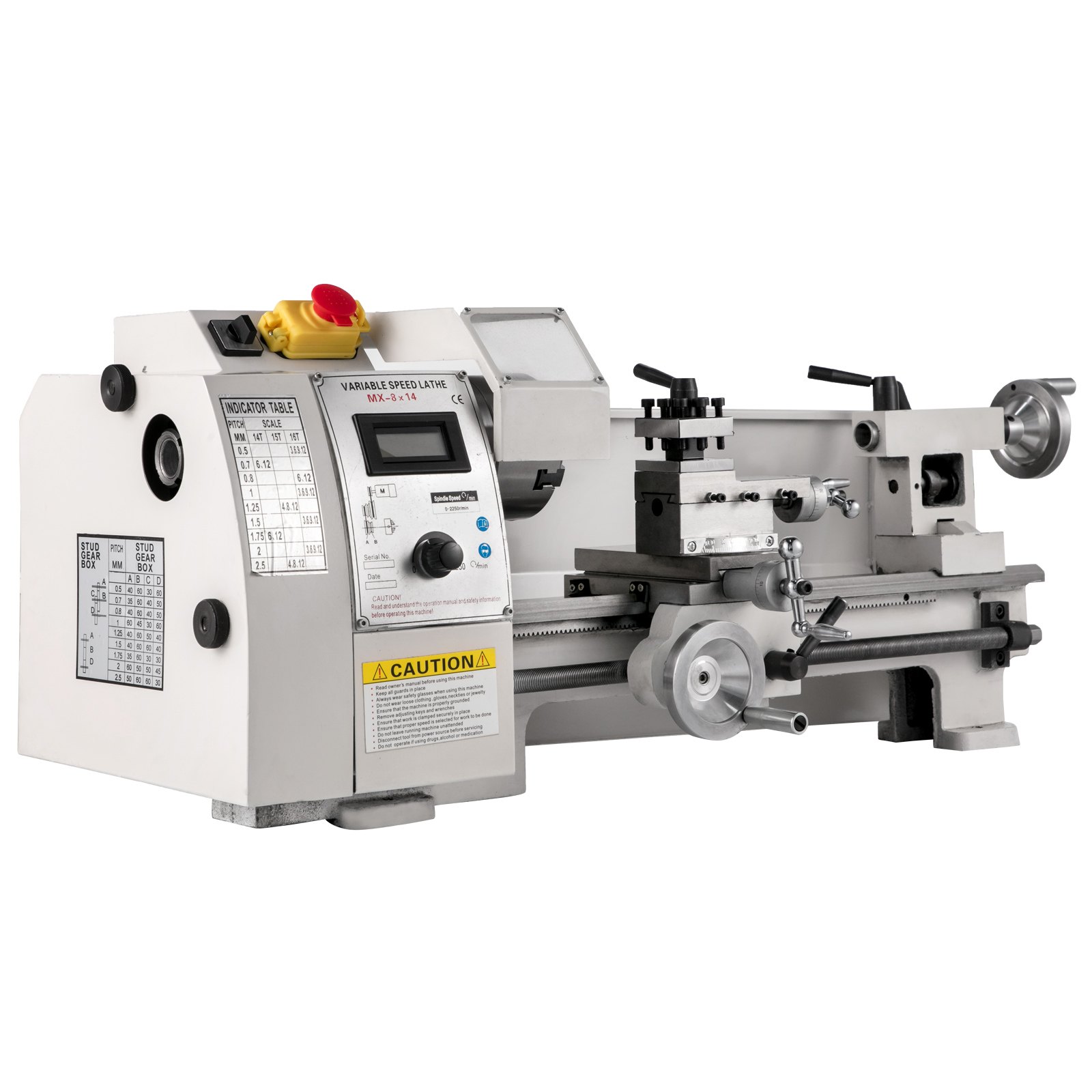 VEVOR Mini-Metalldrehmaschine 8x14, Mini-Drehmaschine 2250 PRM mit variabler Geschwindigkeitsänderung, Präzisions-Mini-Drehmaschine 650 W, Metallbearbeitungsdrehmaschine, kleine Metalldrehmaschine, Fräsmaschine für verschiedene Arten von Metalldreharbeiten