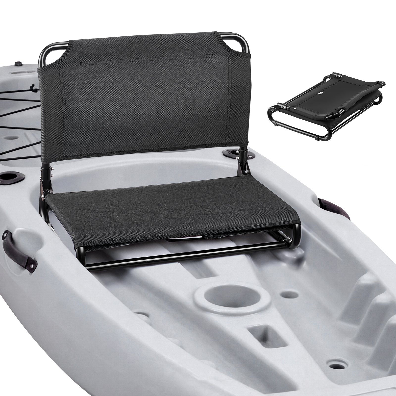 VEVOR Kayak Seat, 1 Pack 20 mm Raised Height, Foldable Seat with Back Support, Replacement Upgrade for Tamarack, Tahoma, Tioga, Spitfire, Kenai & Daylite, Sit-on-Top/Fishing/Inflatable Kayak & Rowboat