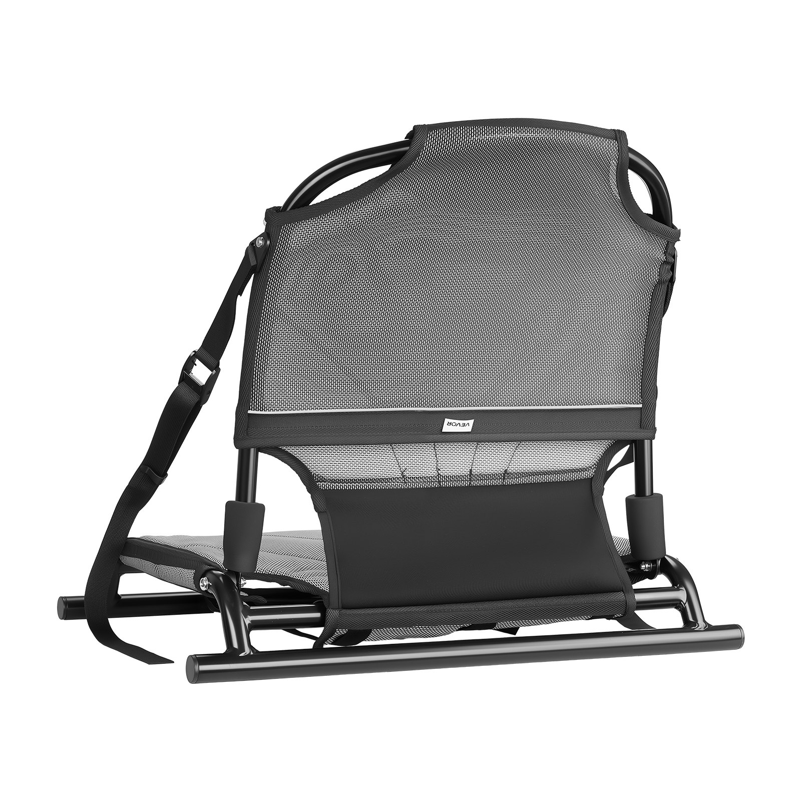VEVOR Kayak Seat, 1 Pack 34 mm Raised Height, Universal Foldable Canoe Seat with Adjustable Back Support, Adjustable Straps, and Aluminum Alloy Frame for Sit-on-Top/Fishing/Inflatable Kayaks & Canoes