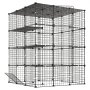 VEVOR Katzenkäfig Katzengehege 4-Stock Katzenauslauf 104,1x104,1x139,7cm, DIY-Katzenlaufstall Abnehmbarer Metallkäfig mit 4 Türen Ideal für 2-3 Katzen Kätzchen & Kleintiere Schwarz