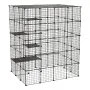VEVOR Katzenkäfig Katzengehege 5-Stock Katzenauslauf 139,7x104,1x175,2cm, DIY-Katzenlaufstall Abnehmbarer Metallkäfig mit 5 Türen Ideal für 2-3 Katzen & Kleintiere Schwarz