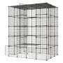 VEVOR Katzenkäfig Katzengehege 5-Stock Katzenauslauf 139,7x104,1x175,2cm, DIY-Katzenlaufstall Abnehmbarer Metallkäfig mit 5 Türen Ideal für 2-3 Katzen & Kleintiere Schwarz