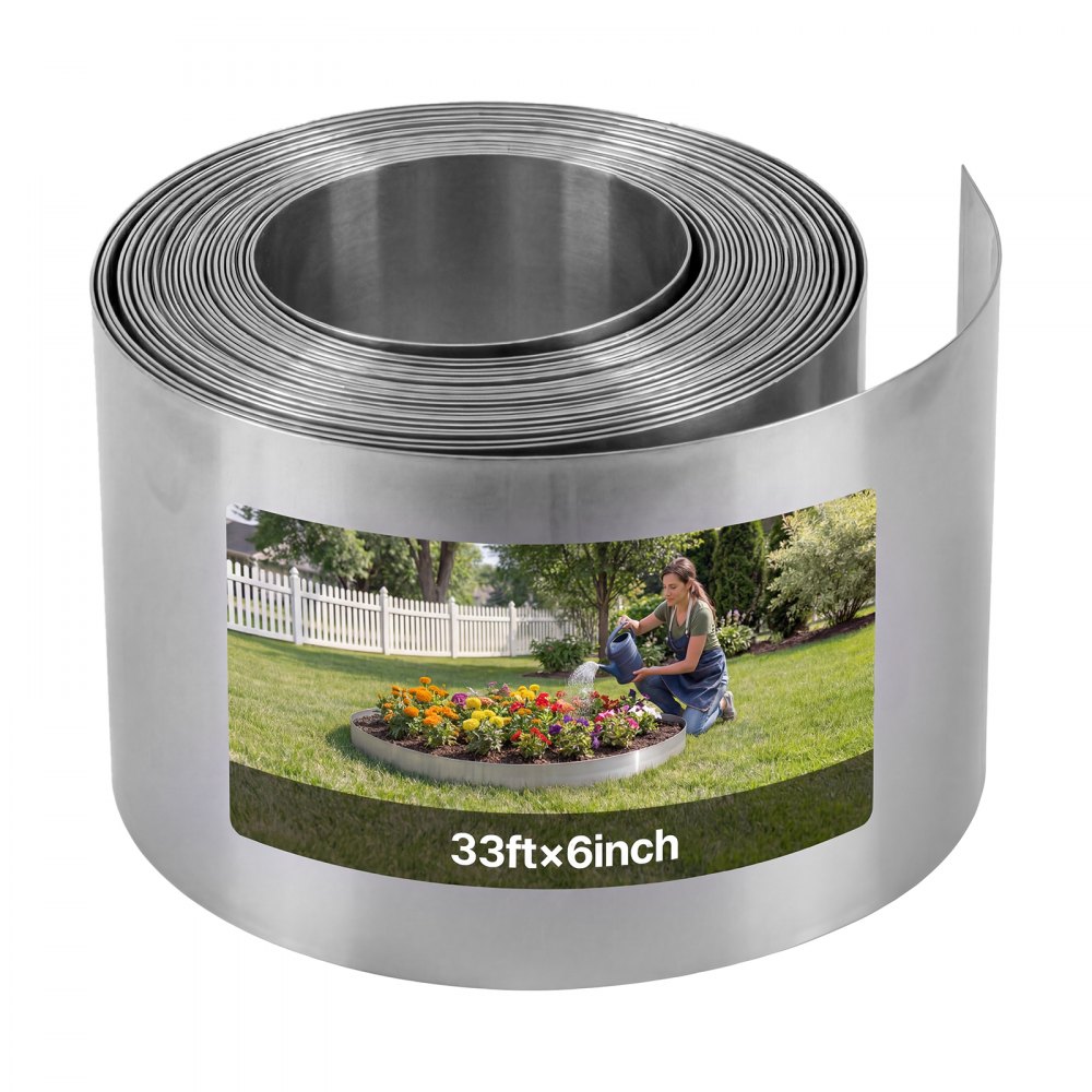 VEVOR Rasenkante Cortenstahl, 10 m x 15 cm Beeteinfassung inkl. Handschuhen, Metall Gartenpalisade, Mähkante, Beetumrandung zur Gartengestaltung, Beetbegrenzung für Blumenbeete & Gartenwege