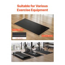 VEVOR Laufbandmatte für Teppichboden Bodenschutzmatte (60 x 130 cm) für Sportgeräte 4 mm dick, Trainingsgerätematte für Laufbänder Walking-Pad Ellipsentrainer, hochdichter PVC-Bodenschutz