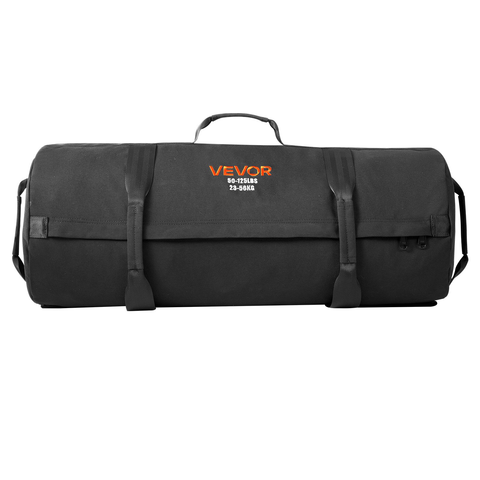 VEVOR Workout-Sandsack, strapazierfähige Powerbags Sandsack-Trainingstasche mit Griffen, 23-56 kg für Fitness-Krafttraining, Cross-Training, Fitnessstudio-Übungen, Schwarz (ungefüllt)