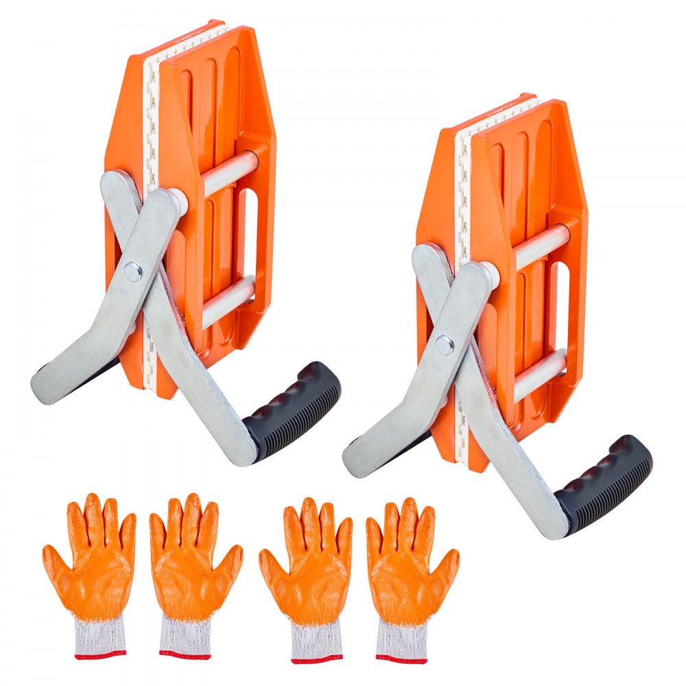 VEVOR Zweihändige Steintrageklemmen 280x120x190 mm, Tragkraft 300 kg, 2er-Pack Hebewerkzeuge mit Gummibeschichtung (0-6 cm), Hochleistungs-Hebeklemmen für Sperrholz, Glas, Granit