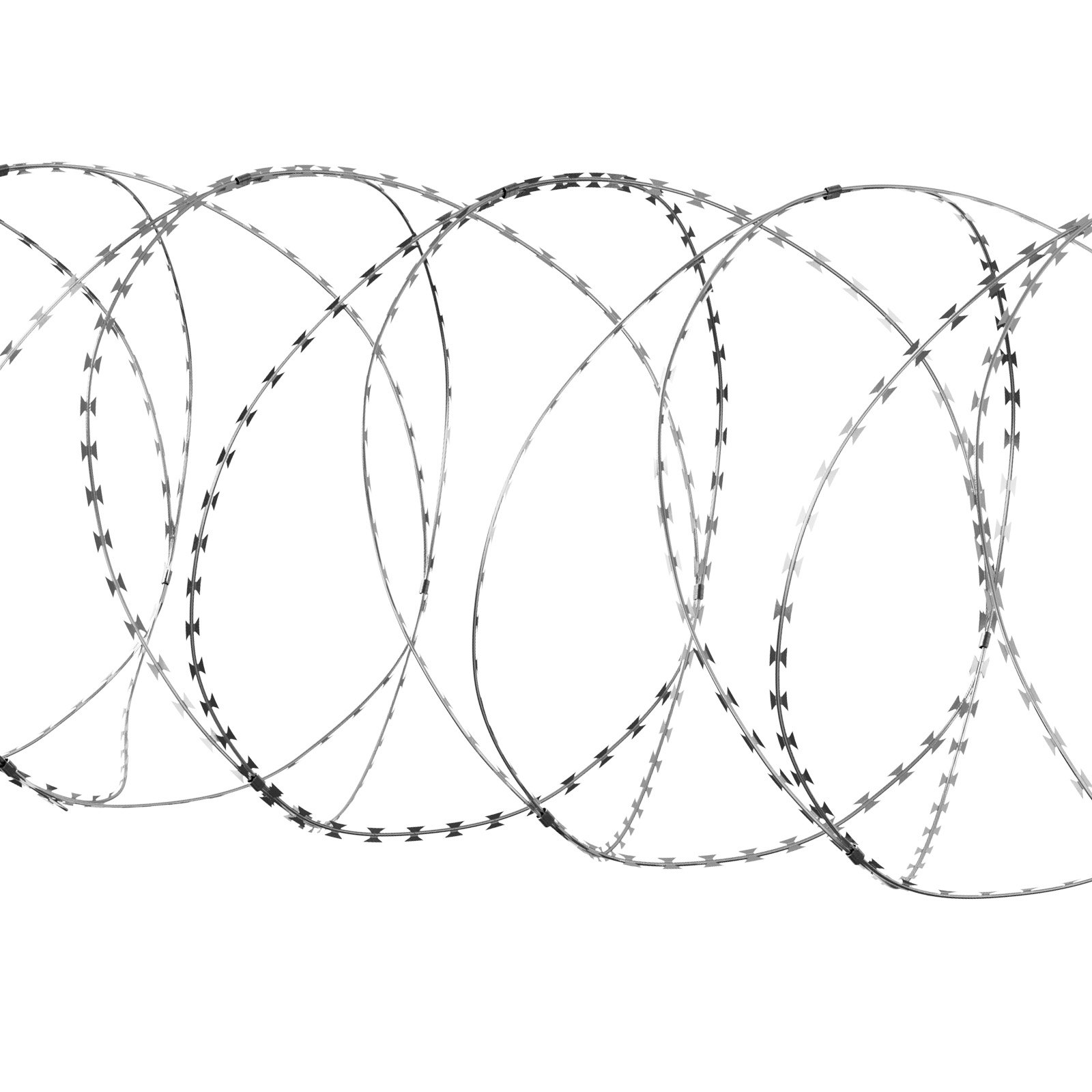 VEVOR Natodraht 45 m (3 Rollen x 15 m) Stacheldraht Doppelspirale Sperrdraht Stacheldrahtzaun (0,51 mm) scharfe Klingen und (ca. 4 mm) dicke Kerndrähte Maschendraht für außergewöhnlichen Spiralschutz