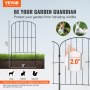 VEVOR 10x Dekorativer Gartenzaun 61x33cm Oberbogen Metallzaun aus Kohlenstoffstahl Steckzaun 5,08cm Spike-Abstand Hundezaun Gitterzaun Beetzaun Zaun Metall Zaunelementen inkl. Befestigungsmaterial