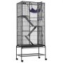 VEVOR 69" Rolling Metal Ferret Cage, Large 4-Story Cage, Small Animal Cage with Ramps and Tray, Easy to Assemble for House Rats, Hamsters, Guinea Pigs, Chinchillas, Squirrels, Hedgehogs, Rabbits