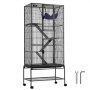 VEVOR 69" Rolling Metal Ferret Cage, Large 4-Story Cage, Small Animal Cage with Ramps and Tray, Easy to Assemble for House Rats, Hamsters, Guinea Pigs, Chinchillas, Squirrels, Hedgehogs, Rabbits
