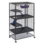 VEVOR 64.6" Rolling Metal Ferret Cage, Large 4-Story Cage, Small Animal Cage with Ramps and Tray, Easy to Assemble for Pet Rats, Hamsters, Guinea Pigs, Chinchillas, Squirrels, Hedgehogs, Rabbits