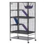 VEVOR 64.6" Rolling Metal Ferret Cage, Large 4-Story Cage, Small Animal Cage with Ramps and Tray, Easy to Assemble for Pet Rats, Hamsters, Guinea Pigs, Chinchillas, Squirrels, Hedgehogs, Rabbits