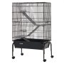 VEVOR Metal Small Animal Cage 101 cm 3-Tier Rolling Ferret Cage On Wheels, 13.97 mm Wire Spacing Large Cages with Hammock, Ramps, Tray & Doors for Ferret, Chinchilla, Sugar Glider, Guinea Pig, Rabbit