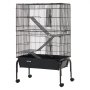 VEVOR Metal Small Animal Cage 101 cm 3-Tier Rolling Ferret Cage On Wheels, 13.97 mm Wire Spacing Large Cages with Hammock, Ramps, Tray & Doors for Ferret, Chinchilla, Sugar Glider, Guinea Pig, Rabbit