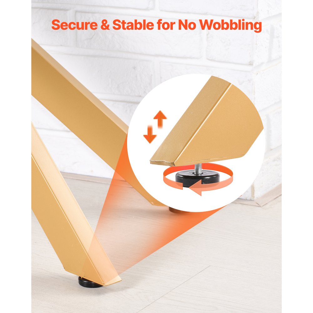 VEVOR Konsolentisch aus Glas, rechteckiger Flurtisch (114,3 cm) mit Platte aus gehärtetem Glas & gekreuzten Beinen aus Eisen, Beistelltisch mit rutschfesten Fußpolstern für Wohnzimmer Flur Foyer