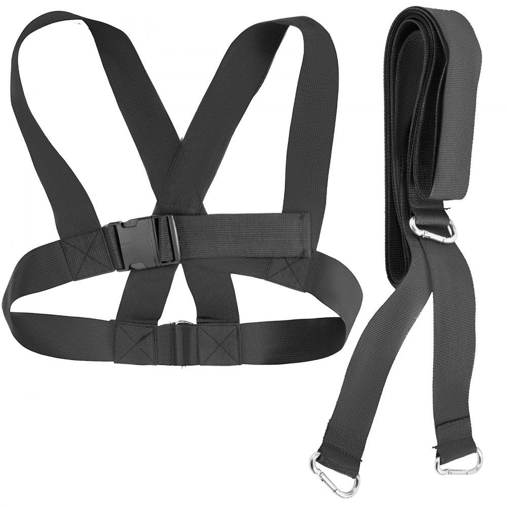 VEVOR Fitness-Schlitten, 3,5 kg Fitness-Schlitten 54,9 x 43,2 x 25,4 cm Fitness-Schlitten, Fitness-Schlitten 226,8 kg Maximale Belastbarkeit, Inklusive 10" strapazierfähigem Schultergurt